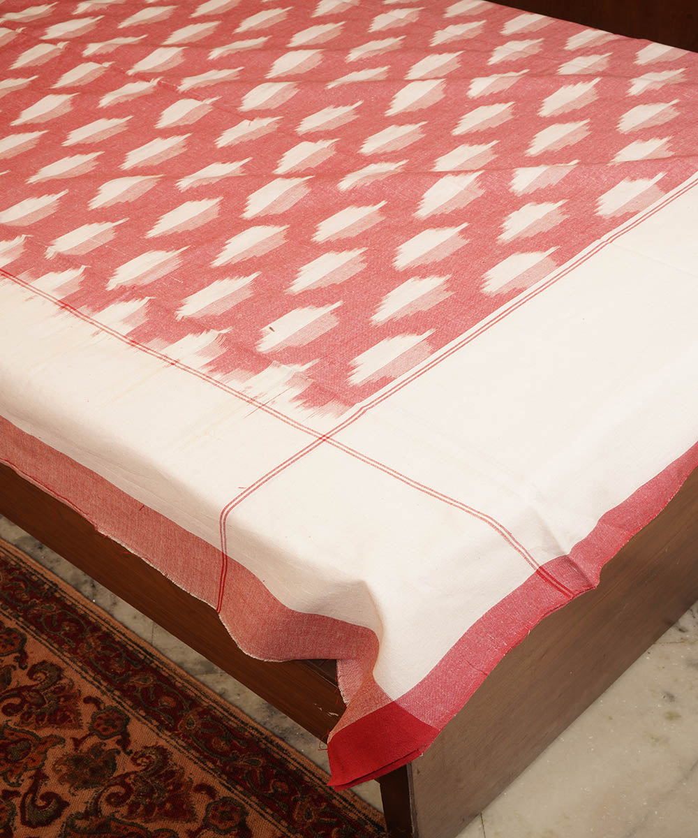 Pink handloom pochampally ikat cotton double bedsheet