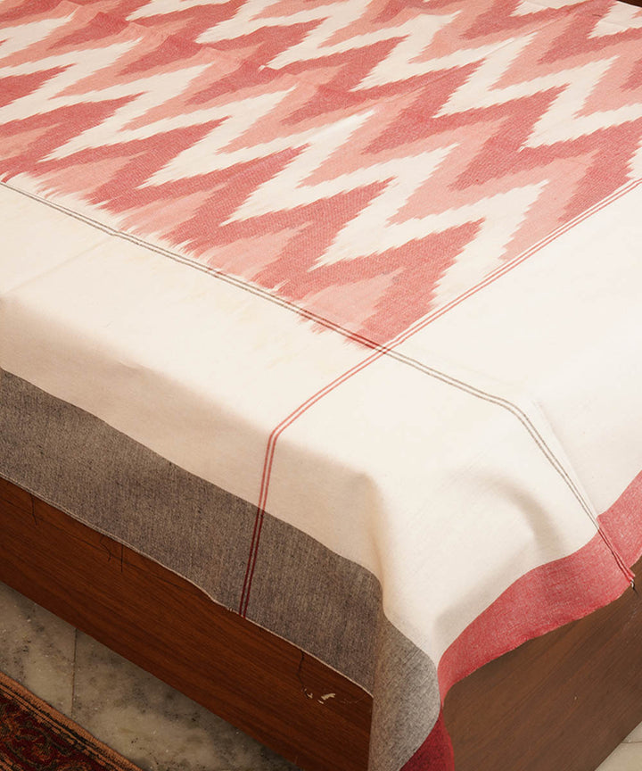 Pink light handloom pochampally ikat cotton double bedsheet