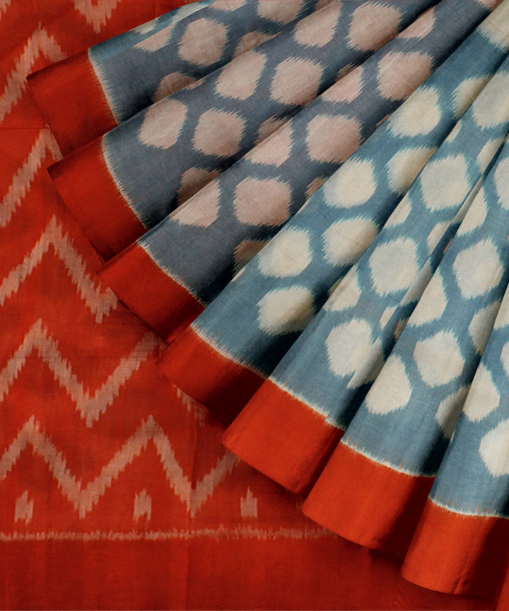 Multicolor pochampally ikat handloom cotton saree