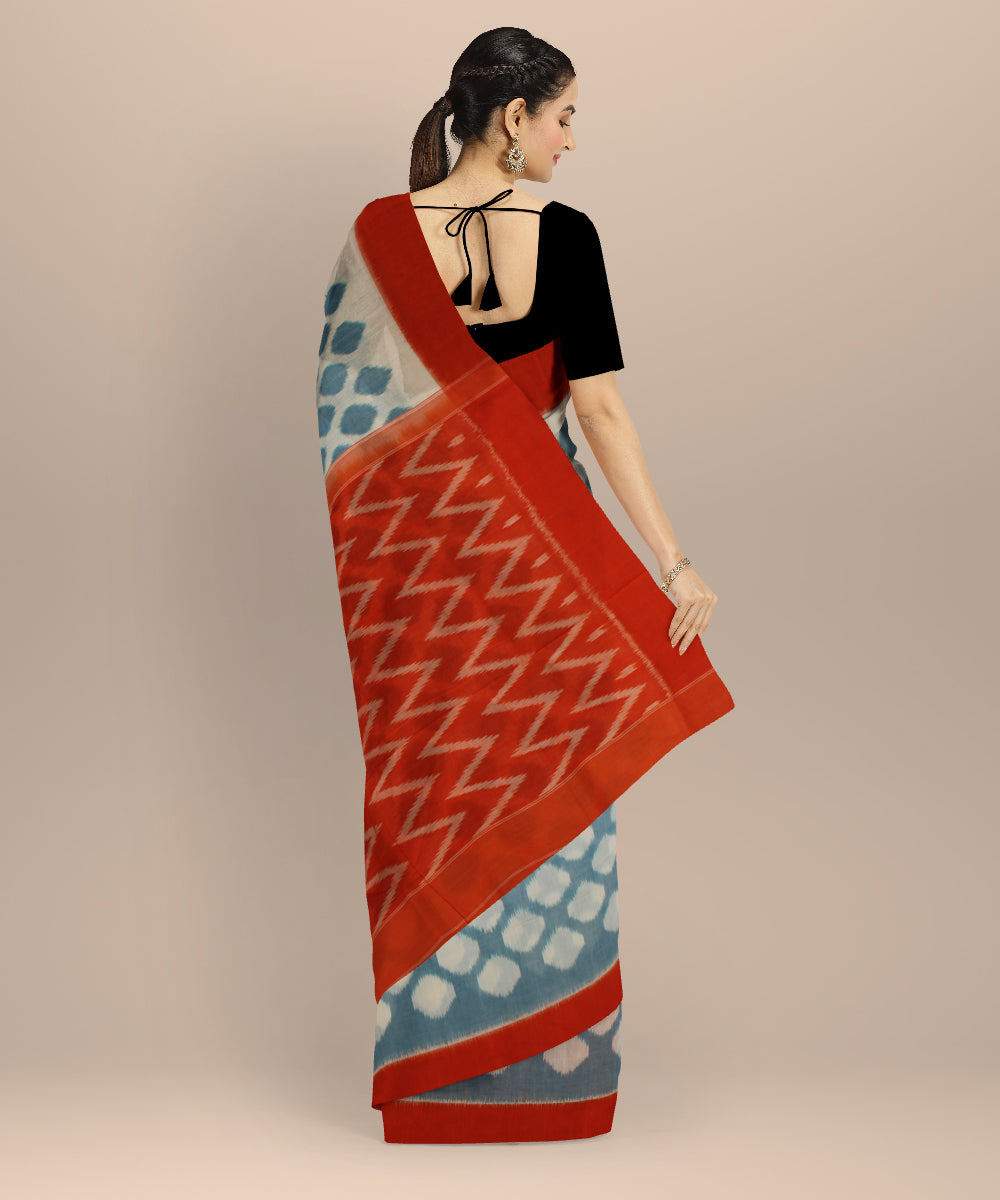 Multicolor pochampally ikat handloom cotton saree