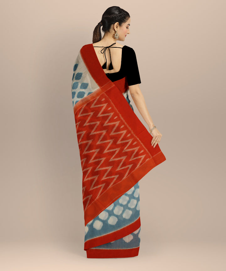 Multicolor pochampally ikat handloom cotton saree