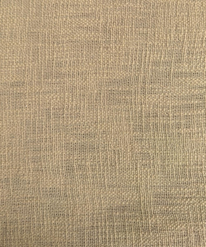 Beige brown hand embroidered slub cotton block print throw