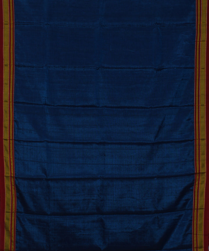 Blue red chikki paras cotton art silk handloom ilkal saree