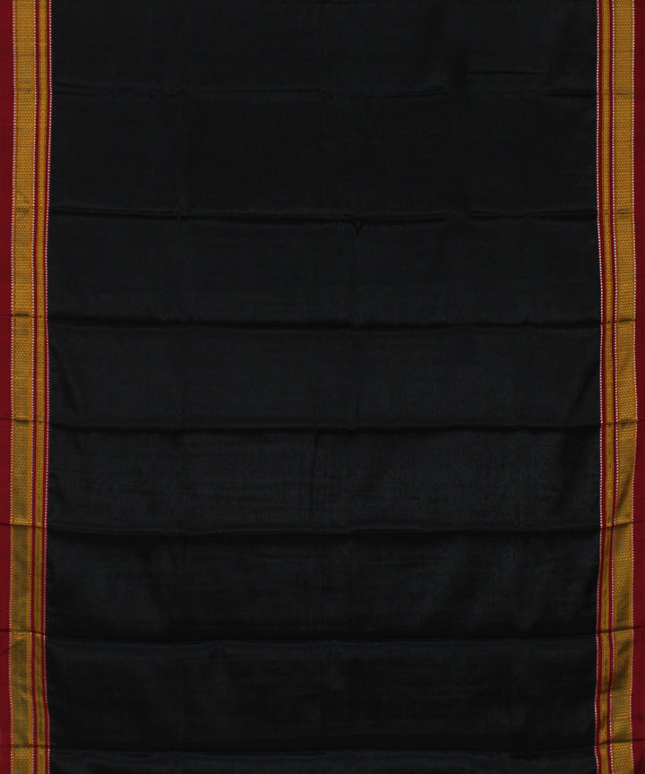 Black red chikki paras cotton art silk handloom ilkal saree
