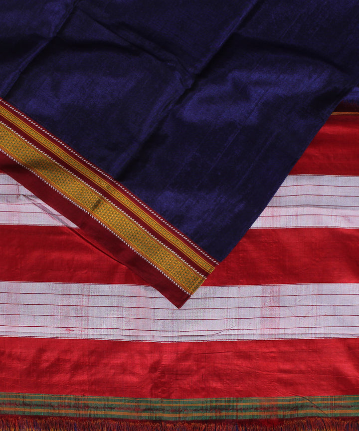 Lavendor red chikki paras cotton art silk handloom ilkal saree