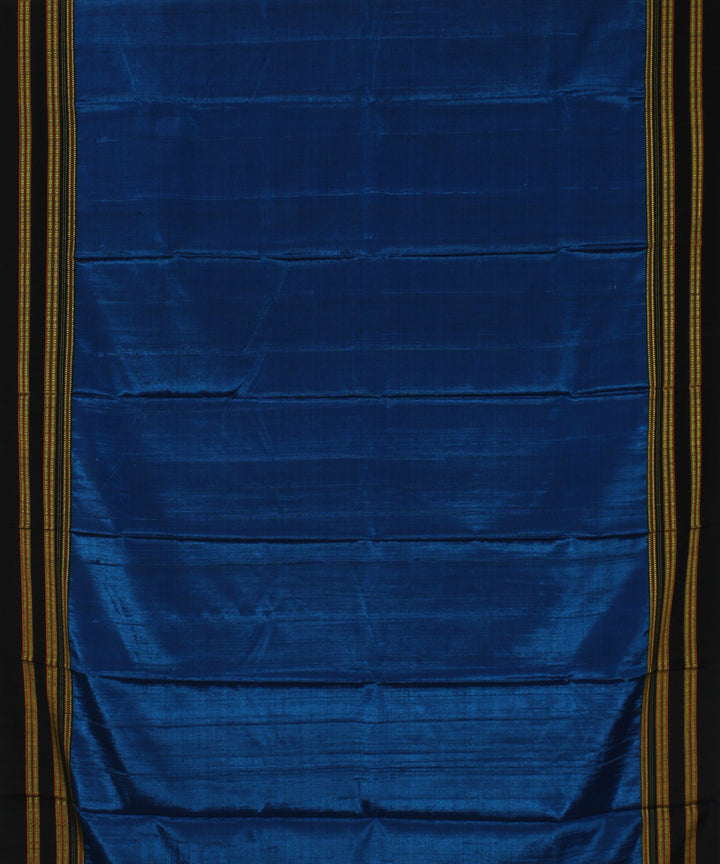 Navy blue red gayatri border cotton art silk handloom ilkal saree