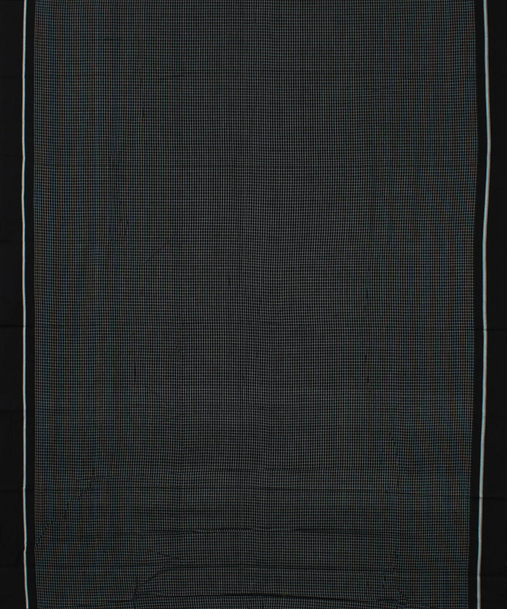 Black checks black border handwoven patteda anchu cotton saree