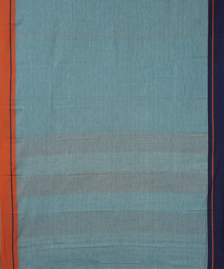 Sky blue orange purple border patteda anchu cotton saree