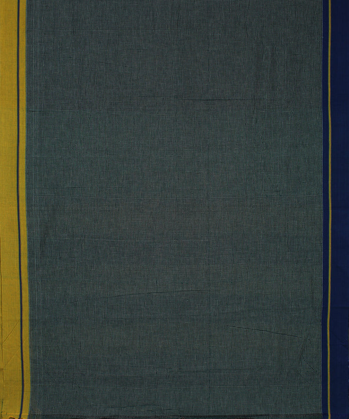 Green check blue yellow border patteda anchu cotton saree