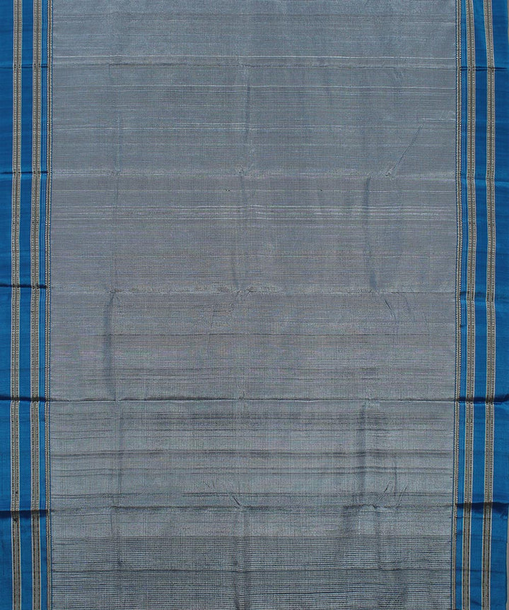 Blue check blue gayatri border handloom ilkal cotton art silk saree