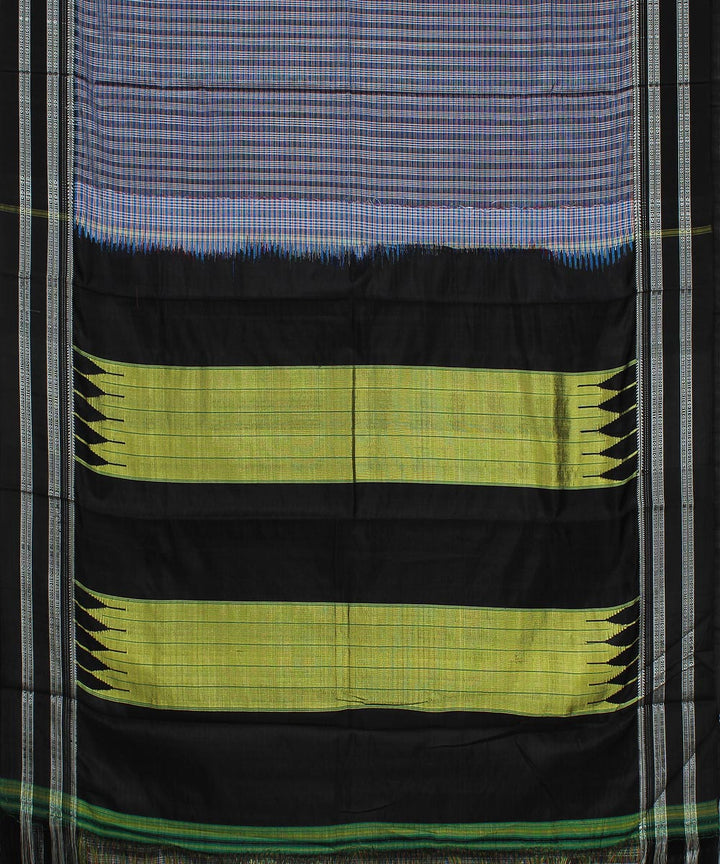 Multi checks black gayatri border handwoven ilkal cotton art silk saree