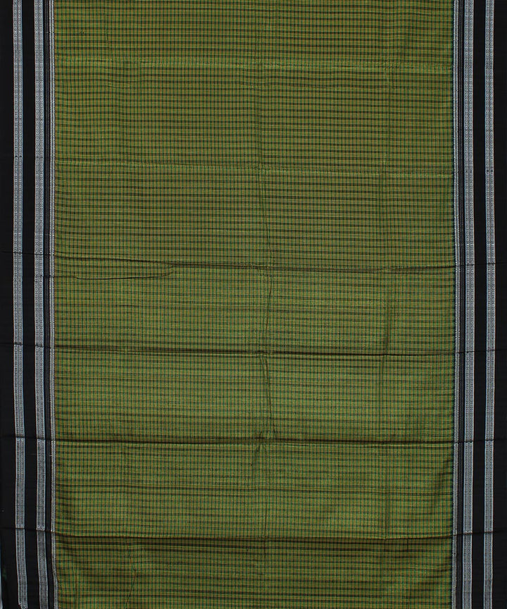 Multi check black gayatri border handwoven ilkal cotton art silk saree