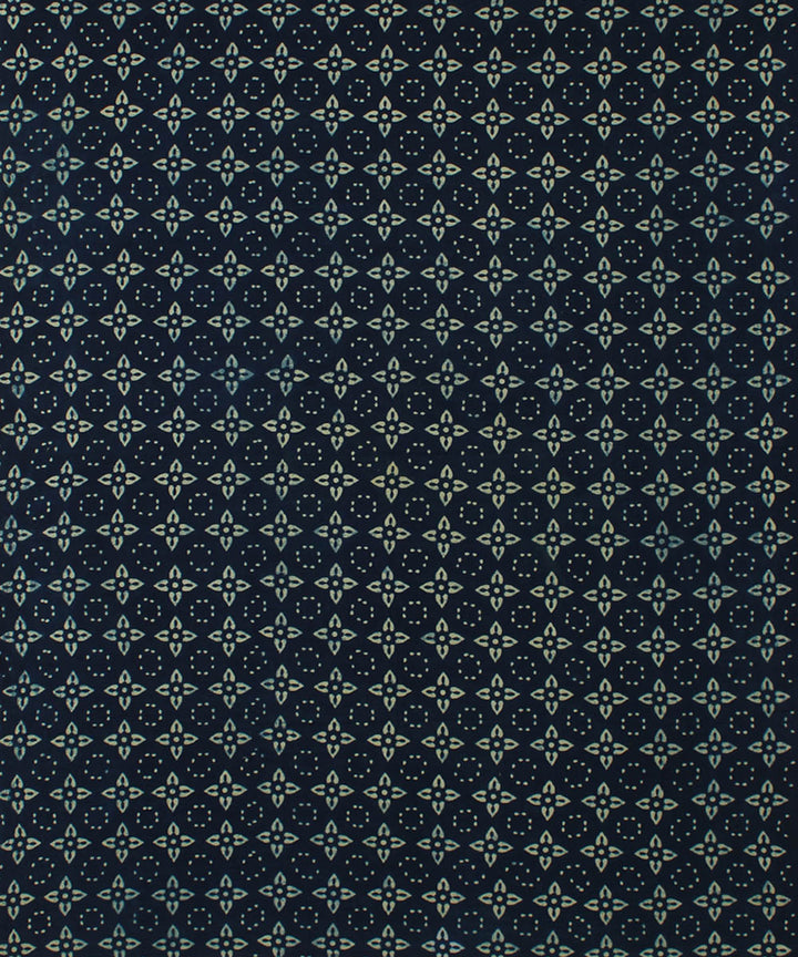 3m indigo offwhite hand printed cotton ajrakh kurta material