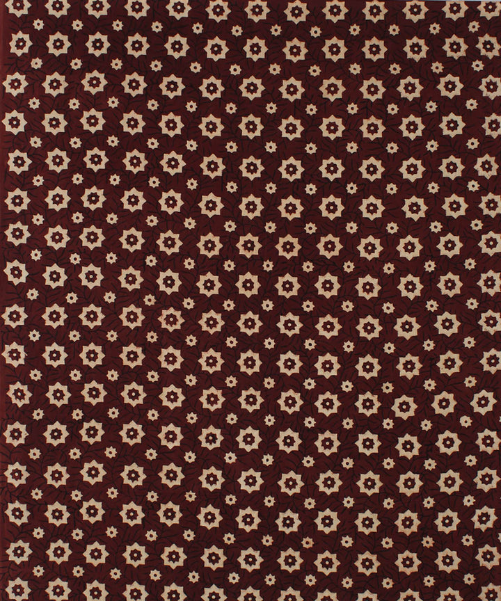 3m maroon hand cotton printed ajrakh kurta material