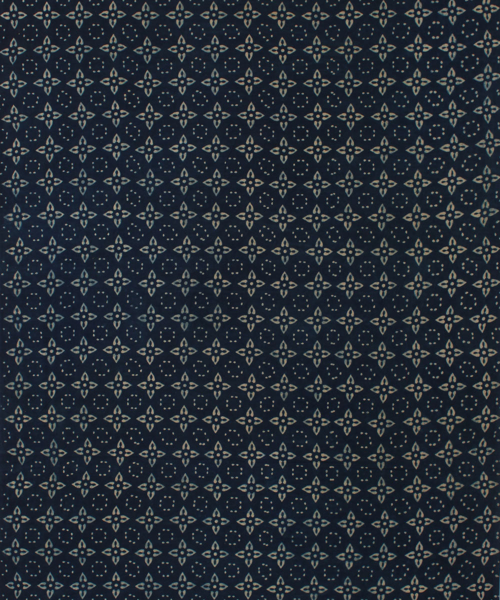 3m indigo hand cotton printed ajrakh kurta material