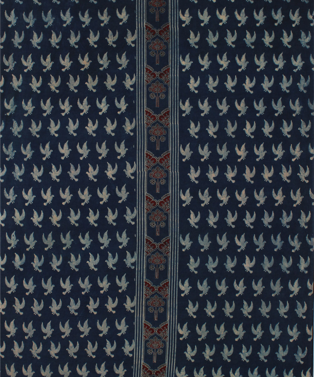 3m indigo hand ajrakh printed kurta cotton material