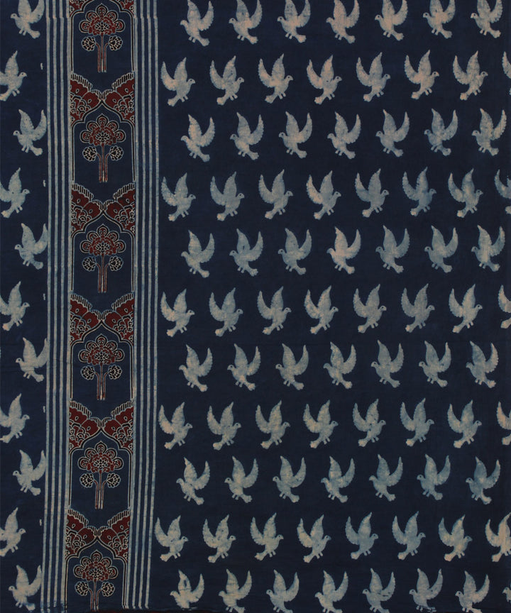 3m indigo hand ajrakh printed kurta cotton material