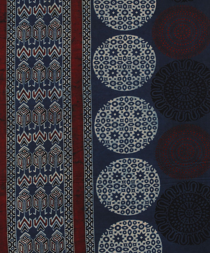 3m indigo hand printed ajrakh kurta cotton material
