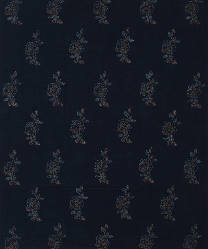 3m indigo hand printed ajrakh kurta cotton material