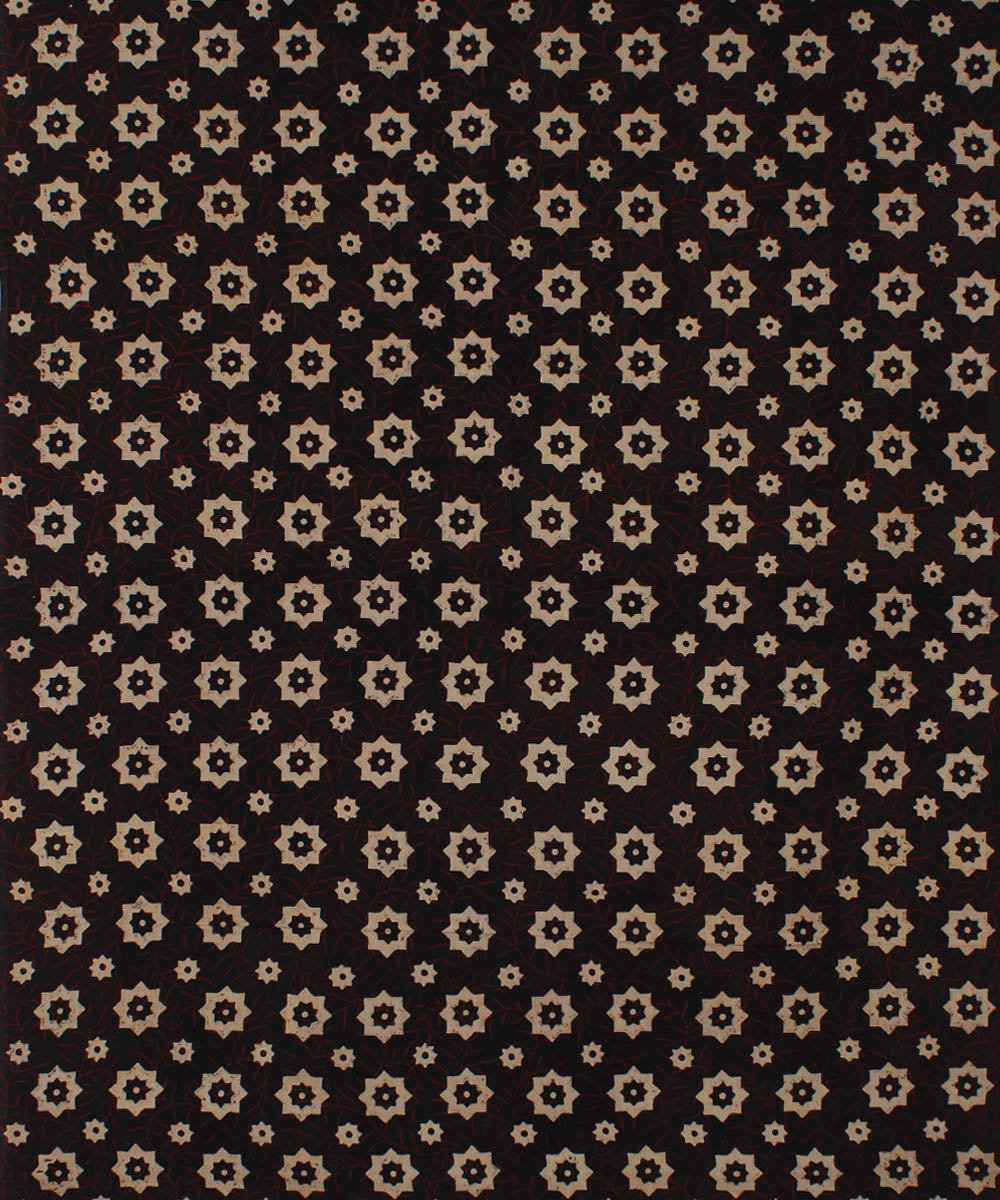 3m black ajrakh kurta printed cotton material