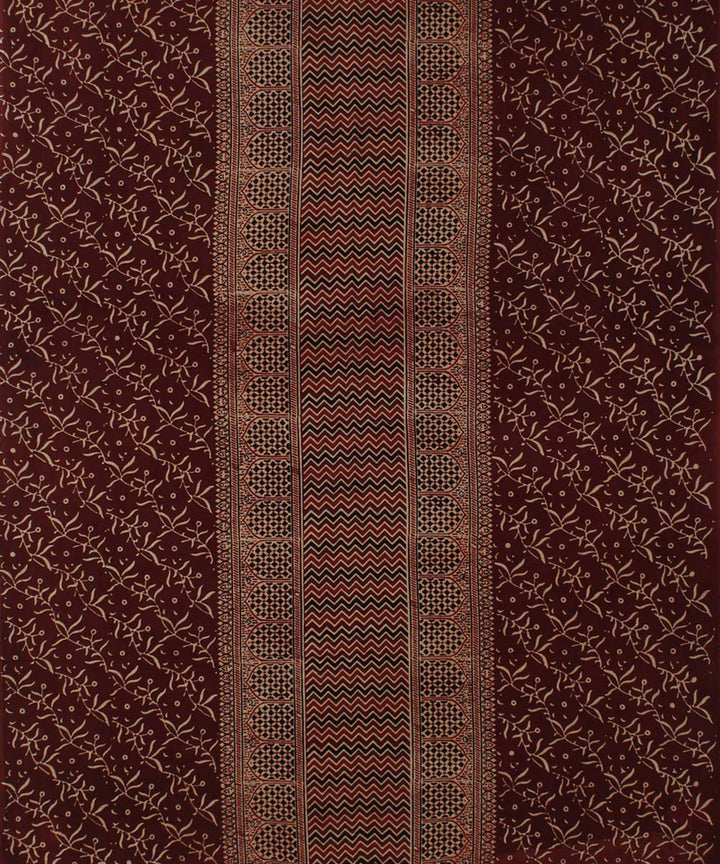 3m maroon cotton ajrakh printed kurta material