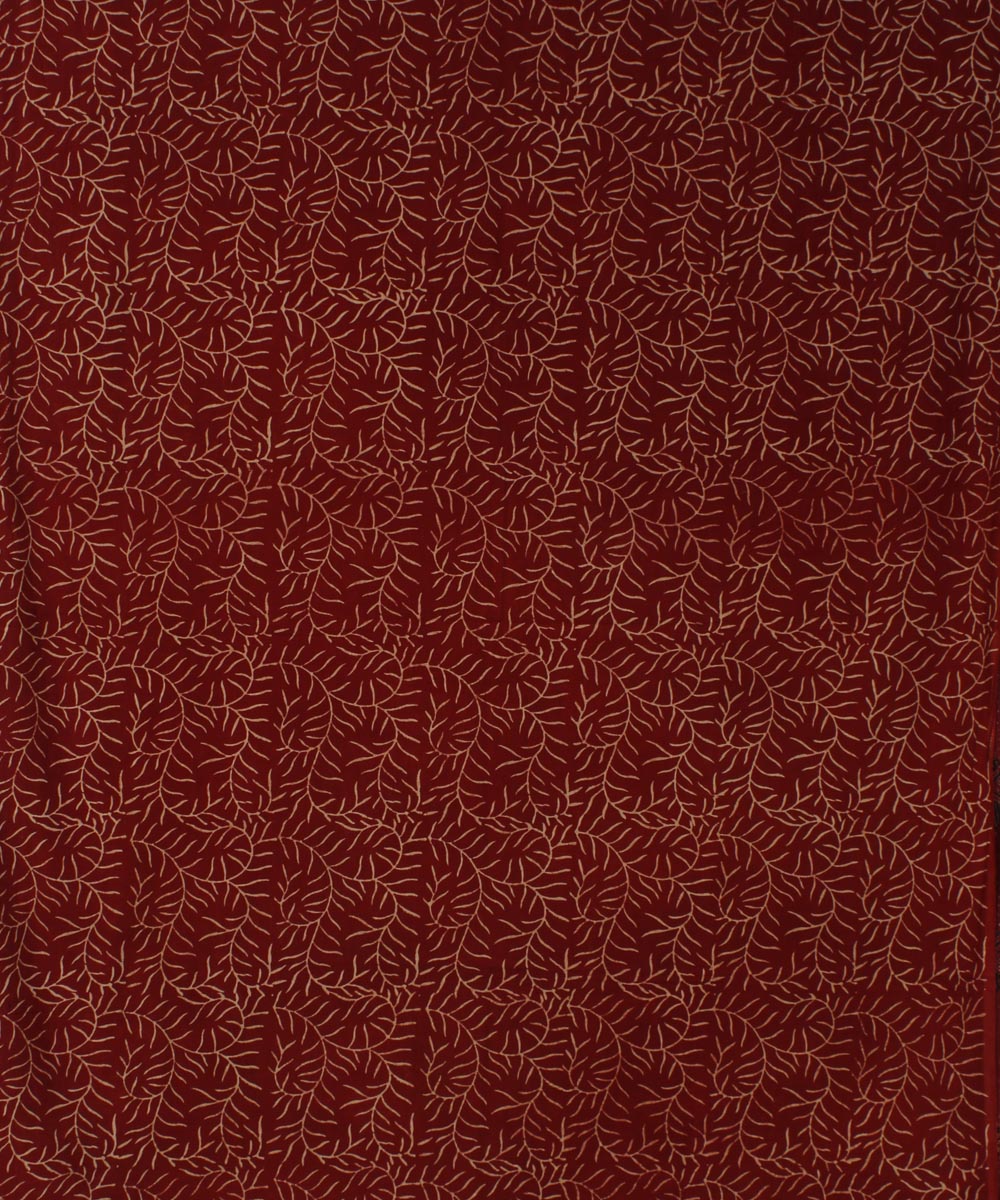 3m cotton maroon hand printed ajrakh kurta material