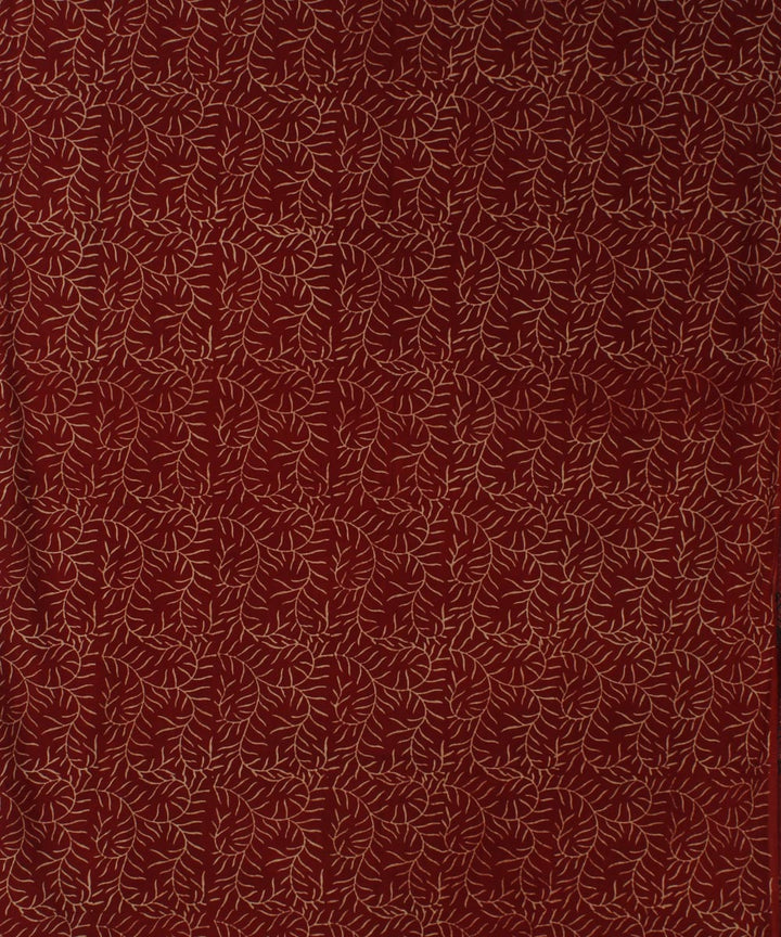 3m cotton maroon hand printed ajrakh kurta material