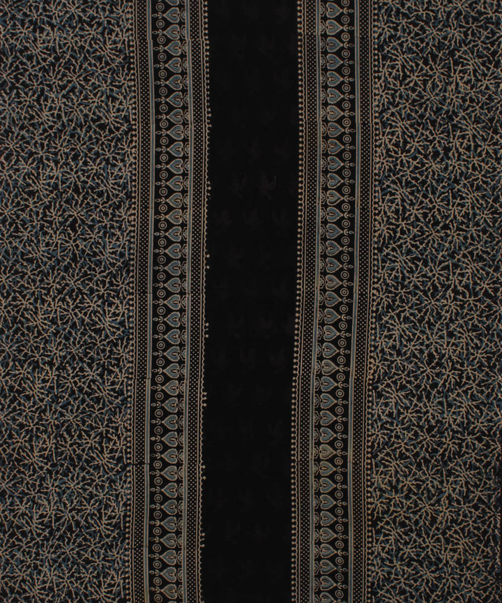 3m black offwhite hand printed cotton ajrakh kurta material