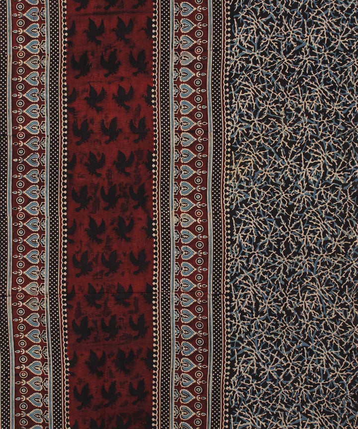 3m black hand cotton printed ajrakh kurta material