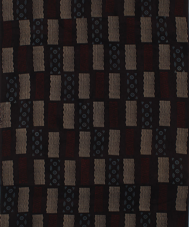 3m black hand cotton printed ajrakh kurta material
