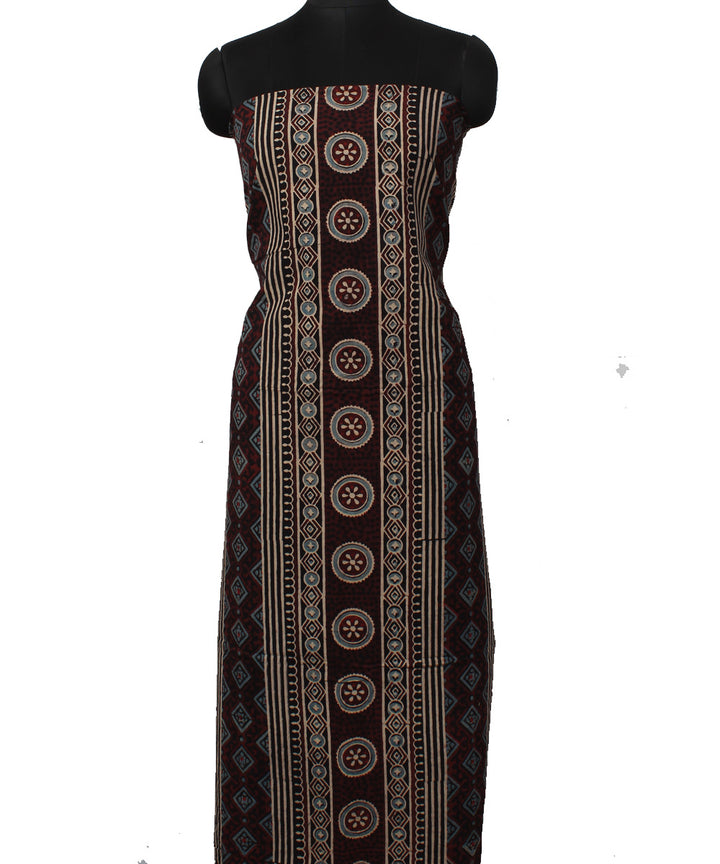 3m cotton black printed ajrakh kurta material
