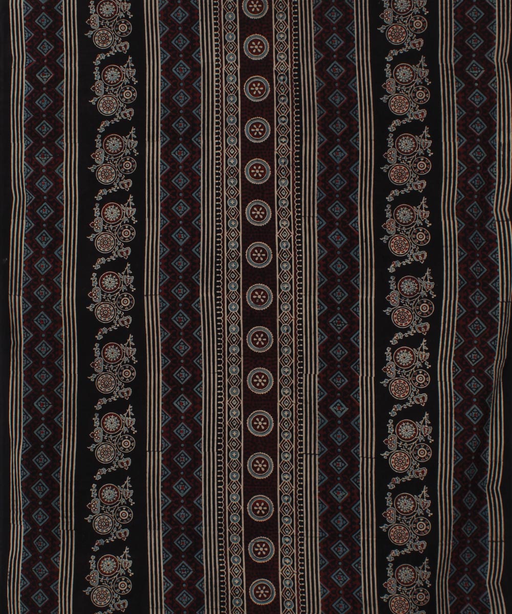 3m cotton black printed ajrakh kurta material