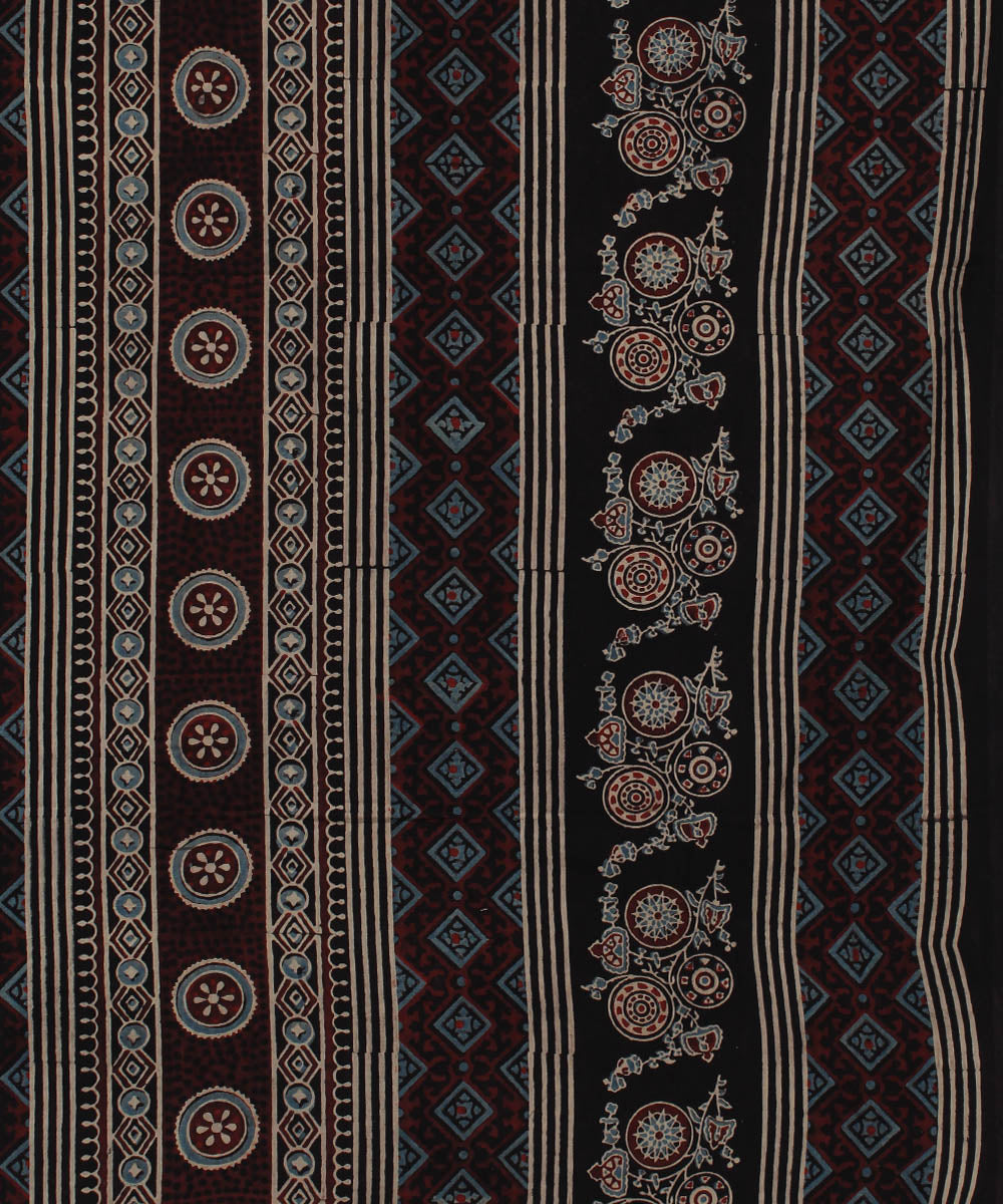 3m cotton black printed ajrakh kurta material