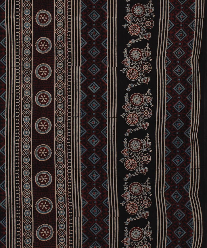 3m cotton black printed ajrakh kurta material
