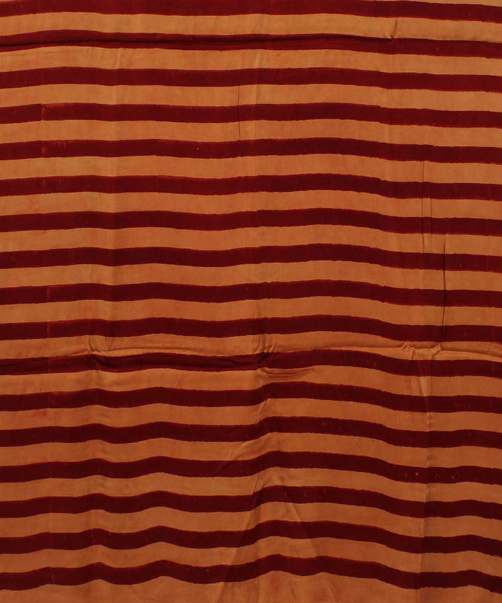 Peach red modal silk handloom ajrakh saree