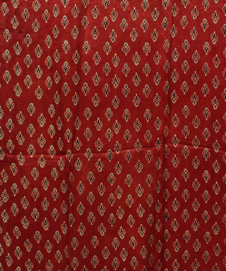 Red black handloom tissue pallu modal silk ajrakh saree