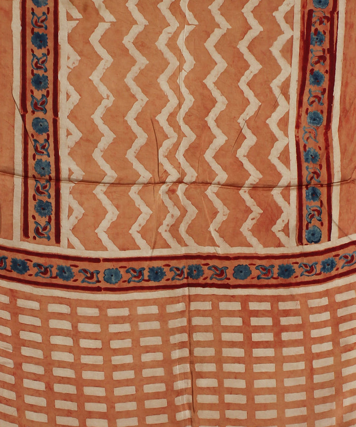 Brown maroon modal handloom ajrakh stole