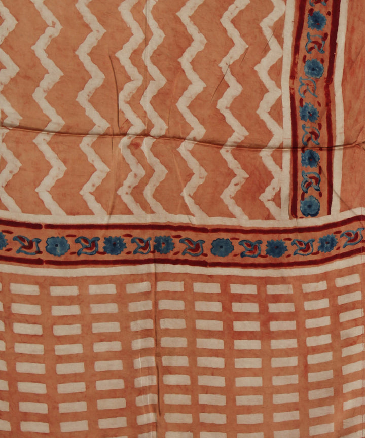 Brown maroon modal handloom ajrakh stole