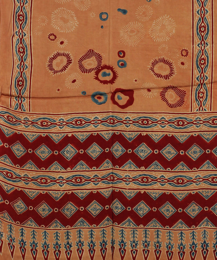 Brown modal maroon handloom ajrakh stole
