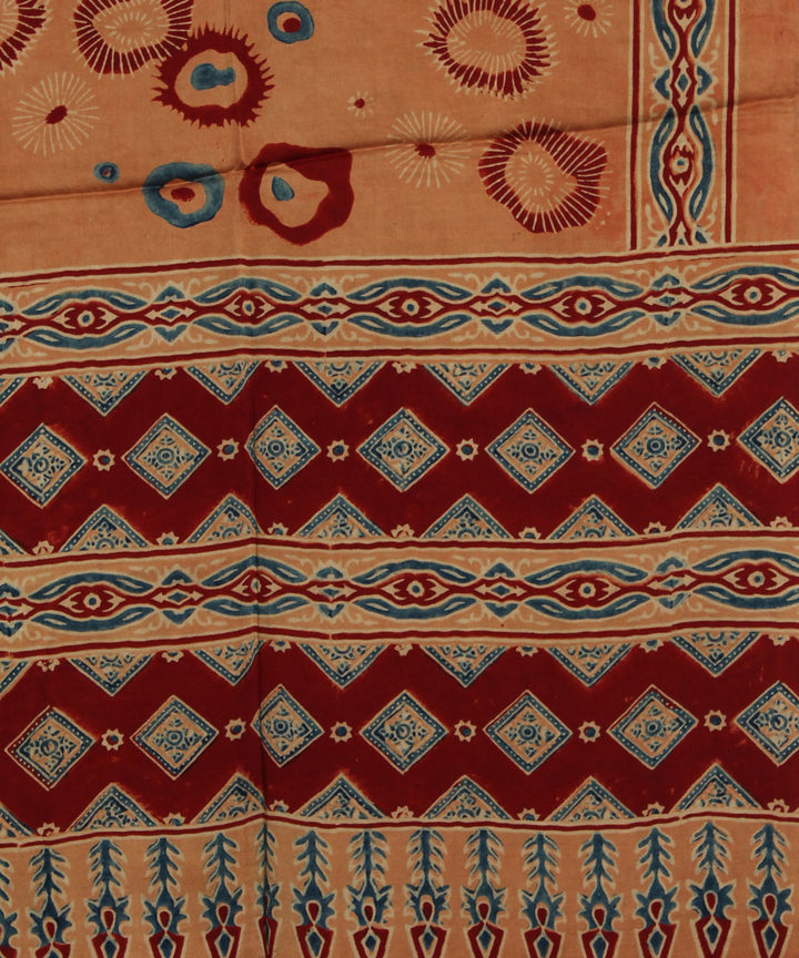 Brown modal maroon handloom ajrakh stole