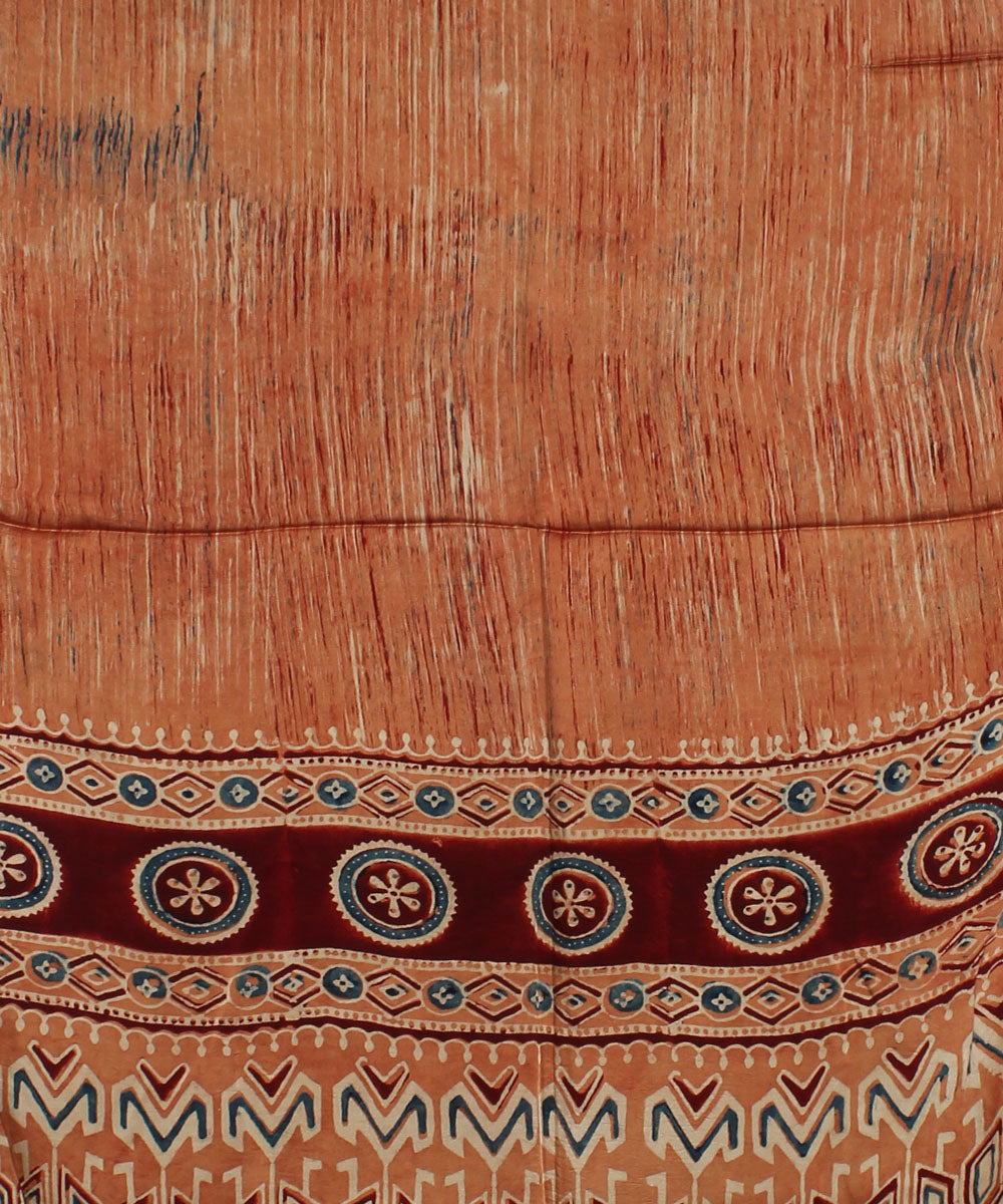 Brown modal handloom ajrakh stole