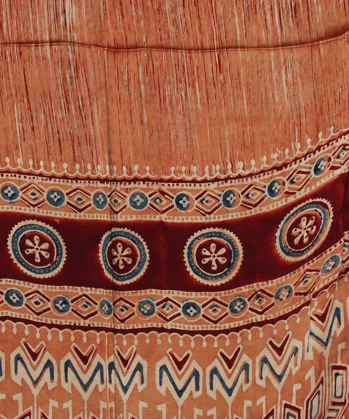Brown modal handloom ajrakh stole