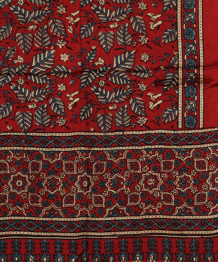 Red handloom ajrakh modal stole