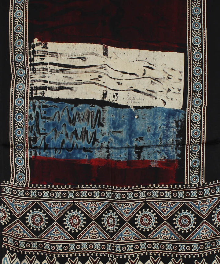 Black ajrakh handloom modal stole
