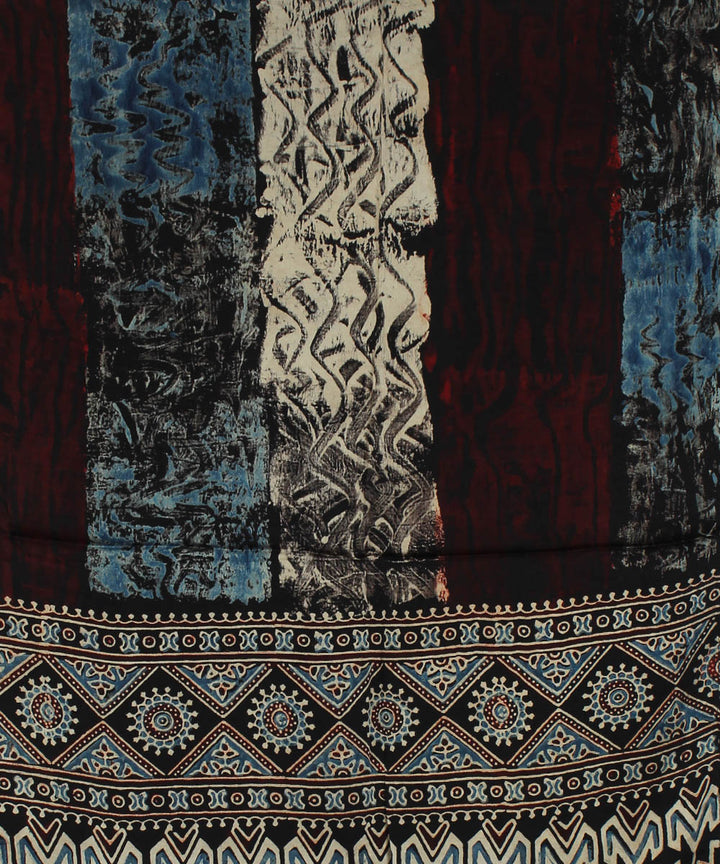 Black ajrakh modal handloom stole