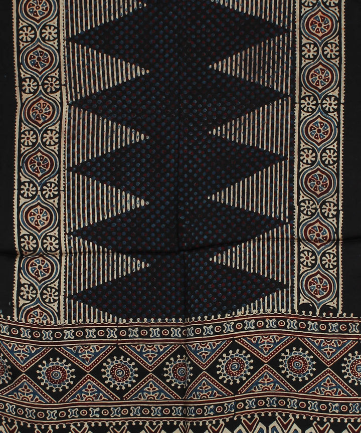 Black modal ajrakh handloom stole