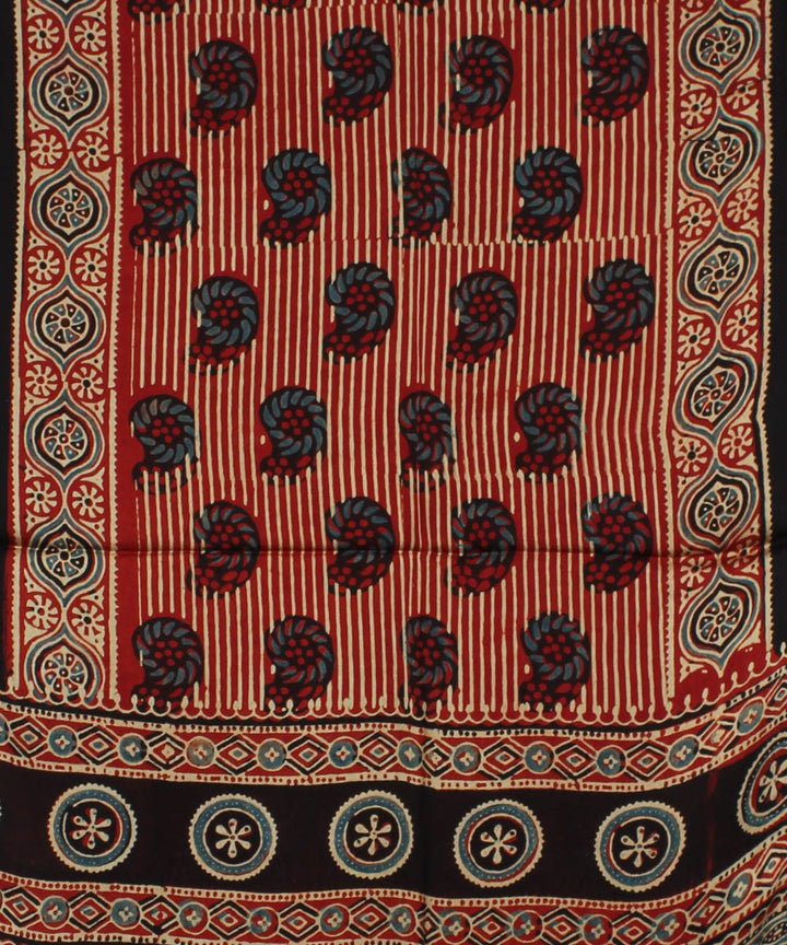 Red modal handloom ajrakh stole
