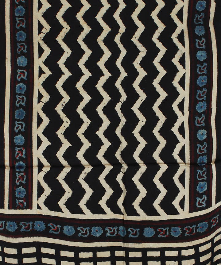 Black ajrakh handprinted modal stole