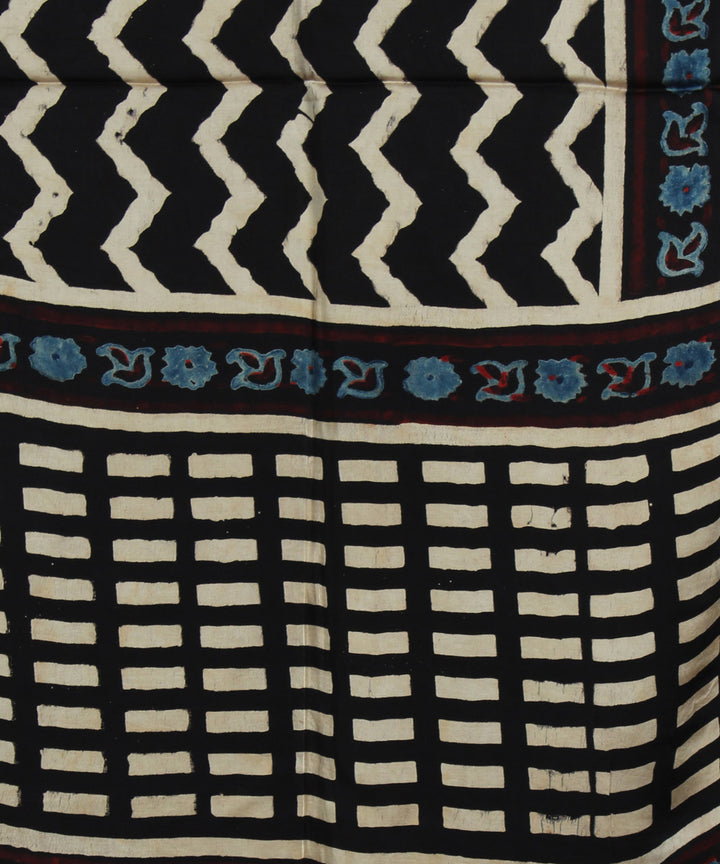 Black ajrakh handprinted modal stole