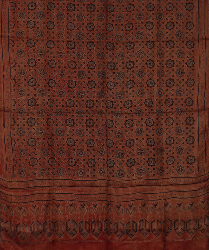 Red black handloom kota ajrakhdupatta